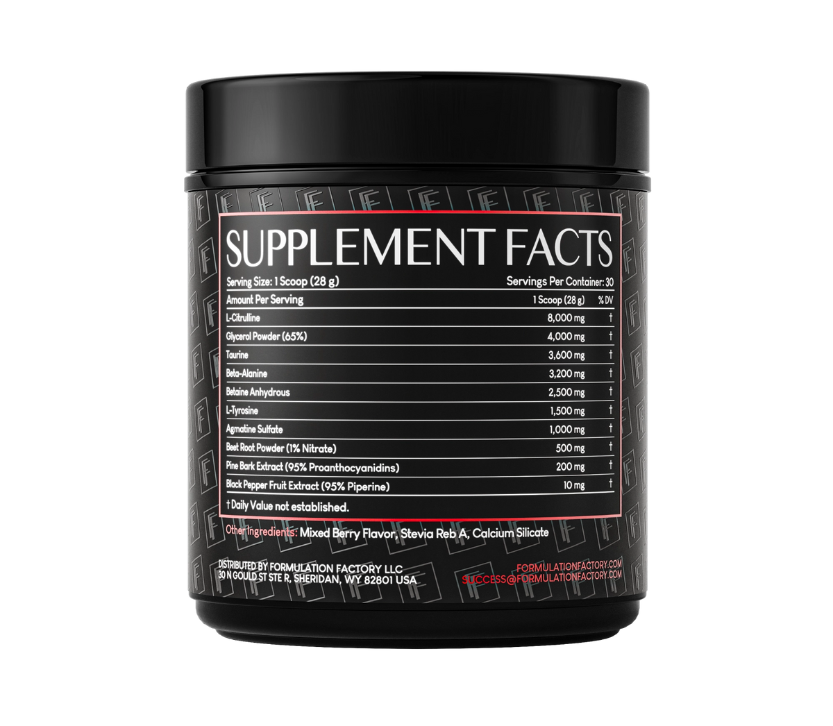 Heart of Steel Stim-Free Pre-Workout - Formulation Factory